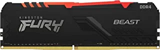 وحدة ذاكرة سطح المكتب Kingston FURY Beast RGB 32GB 3200MT/s DDR4 CL16 | مزامنة الأشعة تحت الحمراء | إنتل XMP | ايه ام دي رايزن | التوصيل والتشغيل | KF432C16BBA/32