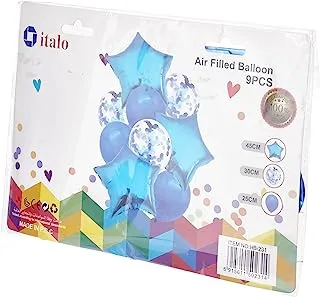 Italo Party Decoration Balloon 9-Piece Set, Blue