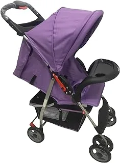 MOON Bezik One Hand Fold Travel Stroller/Pram Suitable for Newborn/Infant/Baby/Kids with Dual Tray| Leg Rest | Multi-Postion Reclining Seat Suitable For 0 Months+ (Upto 24 Kg) -Purple