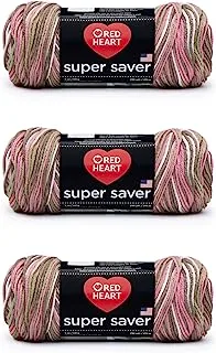 Red Heart Super Saver Yarn, 3 Pack, Pink Camo 3 Count