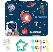 Eazy Kids 5 & 4 Convertible Bento Lunch Box wt Sandwich Cutter Set - Expedition Space