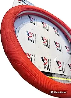 premium car steering wheel cover leather red