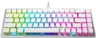 Roccat Vulcan II Mini–65% Optical PC Gaming Keyboard with Customizable RGB Illumination, Detachable Cable, Button Duplicator, On-board profiles, Aluminum Plate, 100 million Keystroke Durability -White