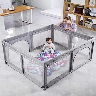 Baby Playpen, Large Playpen for Babies 75x59x27inch, Sturdy Baby Play Center Yard with Gate, Safety Baby Fence Play Area for Babies and Toddlers Packable & Portable