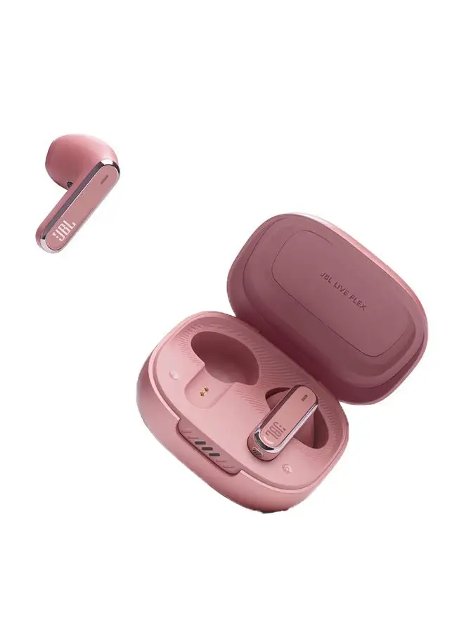 JBL Live Flex True Wireless Noise Cancelling Earbuds Hi-Fi With Personi-Fi 2.0 40H Battery 6 Mics Touch Voice Control Ip54 Water Resistant Rose