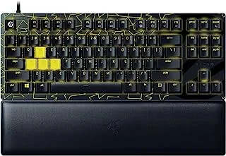 لوحة مفاتيح الألعاب RAZER Huntsman V2 TKL Tenkeyless - مفاتيح بصرية خطية سريعة Gen2 مع مخمدات الصوت ومعدل اقتراع 8000 هرتز ، كابل TypeC قابل للفصل ، أغطية مفاتيح PBT ، راحة معصم مريحة - إصدار ESL