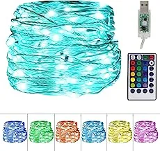 Joyzzz Fairy String Lights, 10m 100 Led Waterproof 16 Color Changing String Lights With 4 Lighting Modes Remote Control, USB Powered And Timer Fairy Lights For Bedroom Ceiling, kitchen, Tv, Party