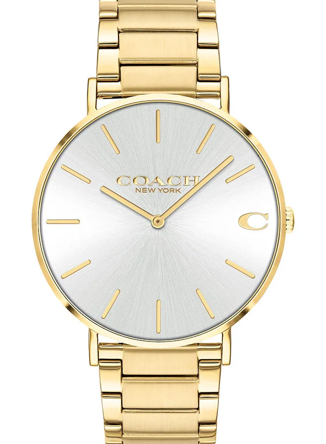 COACH Men's Analog Round Shape Stainless Steel Wrist Watch - 14602430 - Lens Size: 41Mm