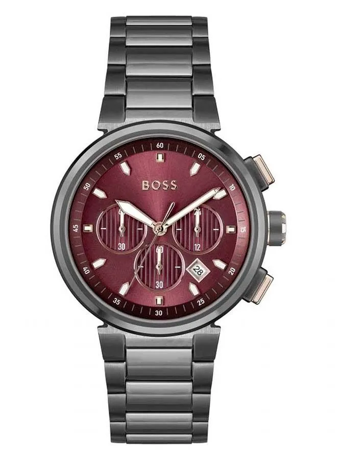 HUGO BOSS Men's Chronograph Round Shape Stainless Steel Wrist Watch 1514000 - 44 Mm