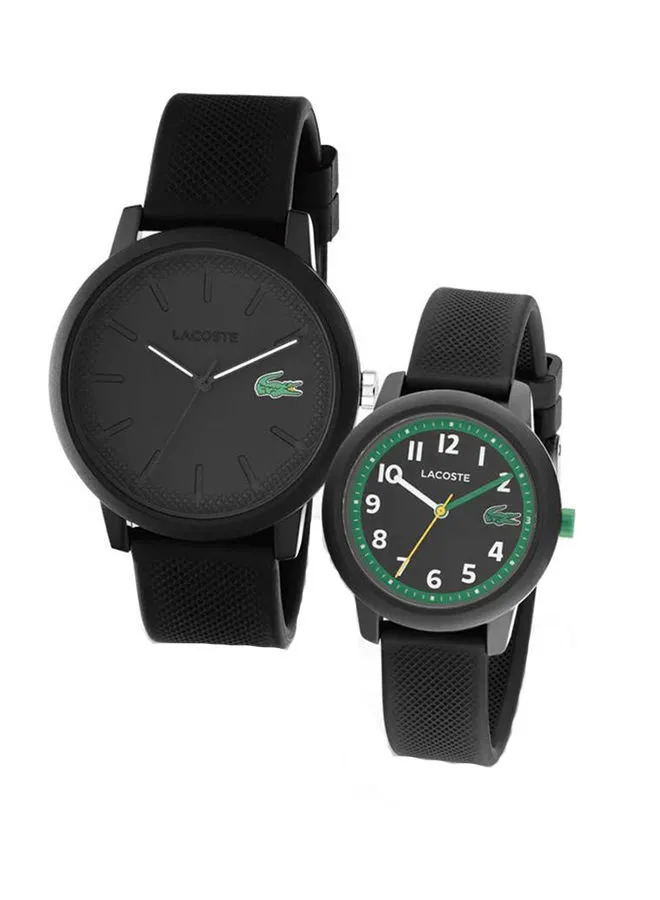 LACOSTE Men's Analog Round Shape Silicone Wrist Watch 2070024 - 42 Mm
