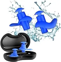 Premium Quality Silicone Swimming Ear Plugs for Swimming, Snorkeling, Scuba Diving, Showering, Surfing and Other Water Sports, Suitable for Kids and Adults, 2 Pcs Swimming Earplugs With Storing Case
