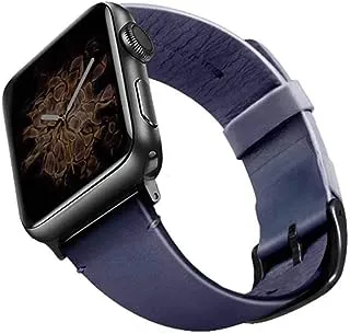 Viva Madrid Montre Vellum Leather Strap for Apple Watch 42/44MM - Dark Blue/Bla