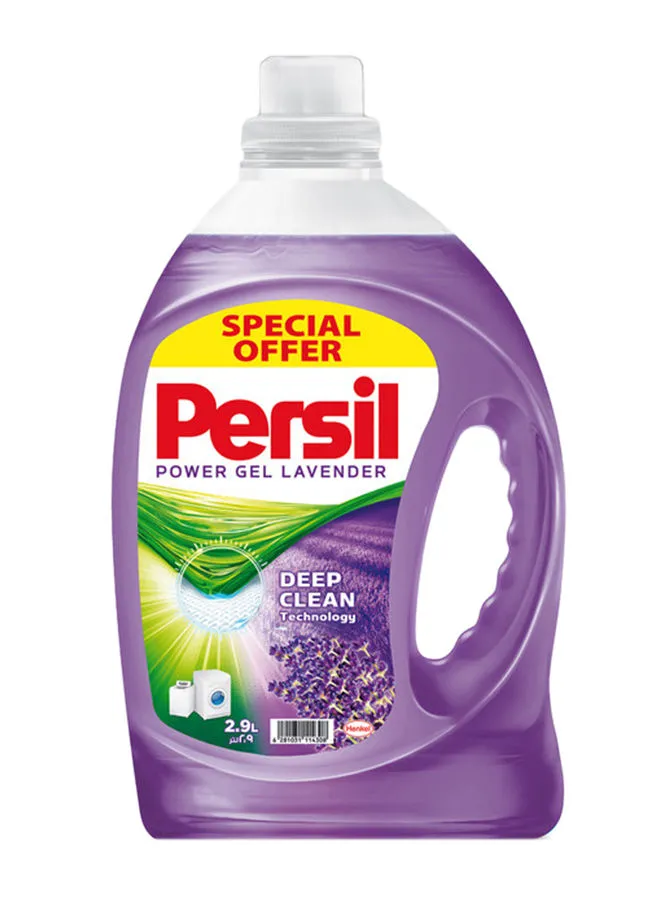 Persil Power Gel Liquid Laundry Detergent With Deep Clean Plus Technology For Perfect Cleanliness And Long Lasting Freshness Lavender Purple 2.9Liters