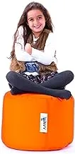 Wavy Waterproof Footstool Bean Bag, Orange