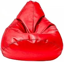 Wavy Torpedo Leather Bean Bag, Red