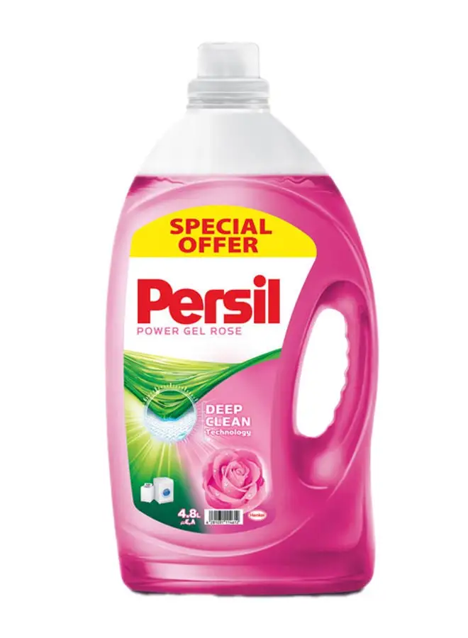 Persil Power Gel Liquid Laundry Detergent With Deep Clean Plus Technology For Perfect Cleanliness And Long Lasting Freshness Rose Pink 4.8Liters