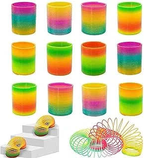 Foxit Plastic Magic Spring Rainbow Bouncy Stretchy Slinky Toy (Multicolour) Pack of 2