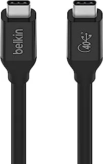 كابل Belkin USB 4 ، 2.6 قدم (0.8 متر) USB IF معتمد مع توصيل طاقة يصل إلى 100 واط ، سرعة نقل بيانات 40 جيجابت في الثانية ومتوافقة مع Thunderbolt 3 و USB 3.2 والمزيد