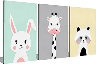 Markat S3T4060-0539 Three Panels Wooden Paintings for Children's Rooms Decoration, 40 cm x 60 cm Size