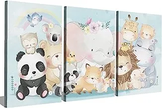 Markat S3T4060-0617 Three Panels Wooden Paintings for Children's Rooms, 40 cm x 60 cm Size