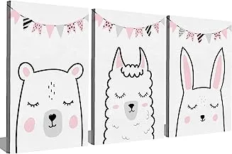 Markat S3T4060-0553 Three Panels Wooden Paintings for Children's Room Decoration, 40 cm x 60 cm Size
