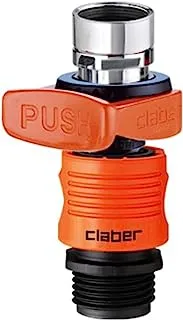 Claber 8587 Quick-Fit Tap Connector Set Indoor Faucet Adapter, Pack of 1, Black/Orange