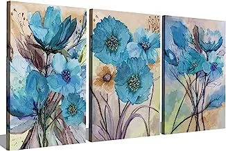 Markat S3T4060-0663 Three Panels Wooden Roses Paintings for Decoration, 40 cm x 60 cm Size