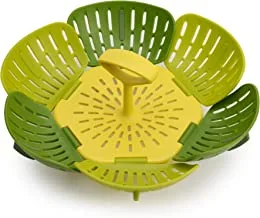 Joseph Joseph Bloom Steamer Basket Folding Non-Scratch BPA-Free Plastic and Silicone, Green,One-size,45030