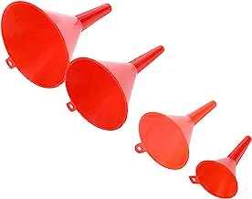 BMB TOOLS Plastic Funnels-4 Piece-Leak-Proof Multi-Size Durable Plastic Easy Pouring Aids Liquid Transfer Tools Utility Funnels for Oil Gas and Fluids-Household Garage Workshop Kitchen and Automotives