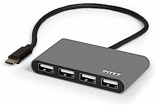 Port Designs USB HUB 4 منافذ USB 2.0 إلى النوع C.