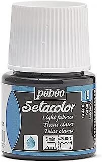 PEBEO 329-019 Setacolor Light Fabric Paint 45-Milliliter Bottle, Black,Black