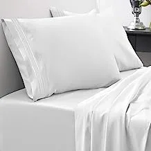 Queen Size Bed Sheets - Breathable Luxury Sheets with Full Elastic & Secure Corner Straps Built In - 1800 Supreme Collection Extra Soft Deep Pocket Bedding Set, Sheet Set, Queen, White