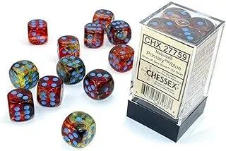سديم الشطرنج ، مجموعة مكعبات Luminary D6 مكونة من 12 قطعة ، مقاس 16 مم ، أساسي / أزرق
