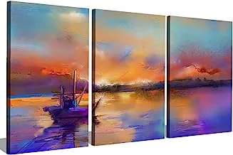 Markat S3T4060-0276 Three Panels Wooden Paintings of Nature for Decoration, 40 cm x 60 cm Size
