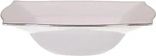 Hotpack Bowls with Silver Rim Edge 10-Pieces, 8 Inch Size, White