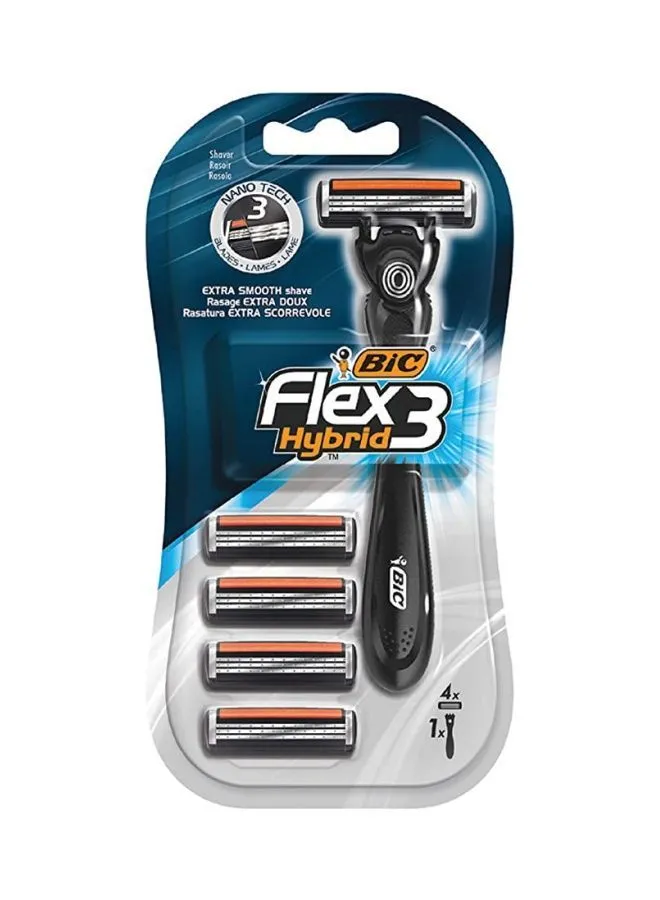 Bic Flex 3 Hybrid 4+1 Shaving Kit Silver/Black