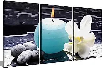 Markat S3TC5070-0254 Three Panels Decorative Canvas Paintings of Roses and Candles, 50 cm x 70 cm Size