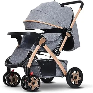 Dreeba One Way Foldable Push Baby Stroller- 9912-Grey, with Storage Basket, Travel Stroller, Rear Breaks, Compact Foldable Design