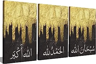 Markat S3TC5070-0364 Three Panels Canvas Paintings for Decoration with Quote 