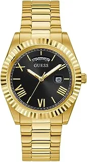 GUESS US Men's Connoisseur Gold-Tone and Black Analog Watch, one