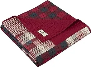 Woolrich Luxury Quilted Throw - Cabin Lifestyle, Patchwork with Moose Design All Season, Lightweight and Breathable Cozy Bedding Layer Throws for Couch Sofa, 50