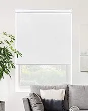 ظلال النوافذ الدوارة من CHICOLOGY، ستائر النوافذ، ظلال النوافذ للمنزل، ظلال الأسطوانة، علاجات النوافذ، ستائر النوافذ اللاسلكية، ستائر الأبواب، Byssus White (تعتيم)، 21 بوصة عرض × 72 بوصة ارتفاع