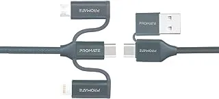 Promate 60W 6-In-1 Multi Charging Power Delivery Cable, Grey