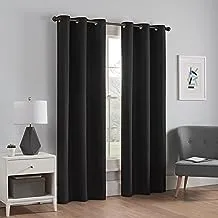 eclipse Microfiber Total Privacy Blackout Thermal Grommet Window Curtain for Bedroom (1 Panel), 42