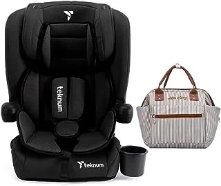 TEKNUM Pack and Go Foldable Car Seat w/Ace Ivory Diaper Bag -Black