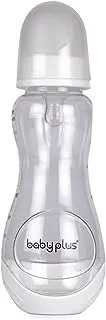 زجاجة رضاعة من بيبي بلس BP5074-B، بسعة 8 أونصة، باللون الأبيض
