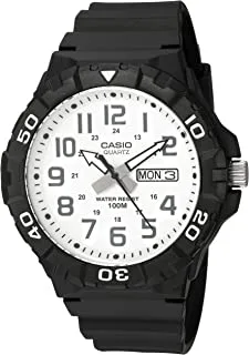 Casio Men's 'Diver Style' Quartz Resin Casual Watch, Color:Black (Model: MRW-210H-7AVCF), Black/White, MRW-210H-7AV, One Size