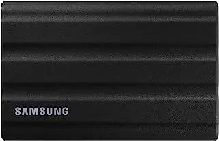 Samsung T7 Shield 1 تيرابايت USB 3.2 Gen 2 (10 جيجابت في الثانية) ، مصنف IP65 ، سرعات تصل إلى 1050 ميجابايت / ثانية ، محرك أقراص الحالة الصلبة الخارجي (SSD محمول) أسود (MU-PE1T0S)