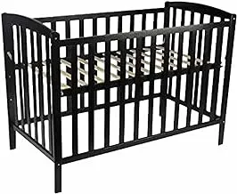 MOON Wooden Window crib(129X69X96 cm) -Dark choclate + Moon Crib Mattress (126 x 65 x 7 cm),infant Bed Mattress, Breathable Premium Baby Mattress For Infant And Toddler- White