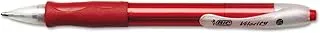 BIC Velocity Retractable Ball Pen, Refillable, Medium Point (1.0 mm), Red, 12 Pens